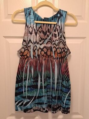 Multicolor V-Neck Sleeveless Tank Top